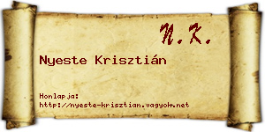 Nyeste Krisztián névjegykártya